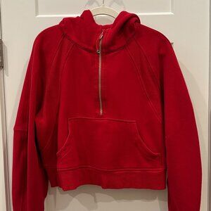 Lululemon Scuba Oversized Half-Zip Hoodie Red with gold hardware M/L